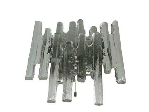 60s 70s ice glass wall lamp Wall lamp by J.T. Kalmar Austria Design