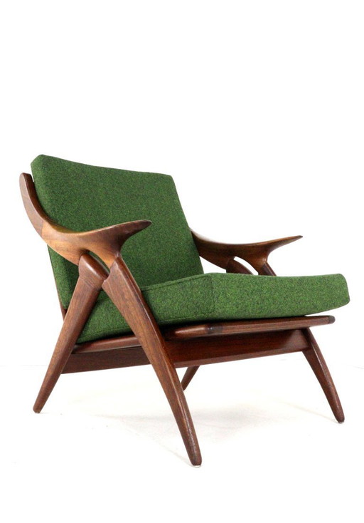 The Star le fauteuil Button 'Glane' vintage tapissé