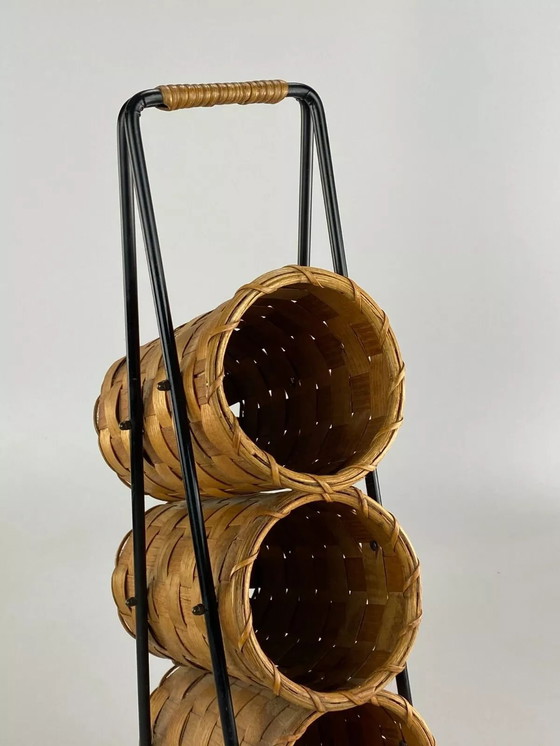 Image 1 of Portabottiglie anni &#39;50 e &#39;60, utensilio, tavolo a forma di rene di metà secolo, design anni &#39;50