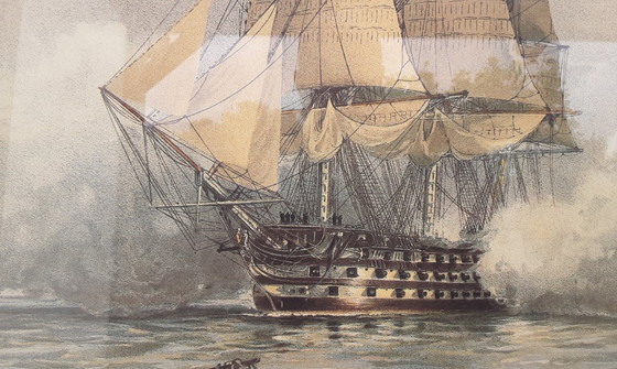 Image 1 of Lithograph of the H.M.S. Victory , flagship of Adm. Nelson