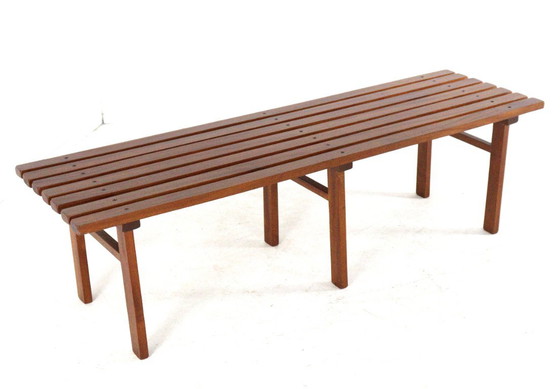 Vintage Wooden Slatted Bench 'Odijk' Midcentury – Benches (photo 13 of 15)