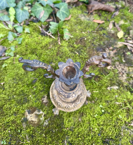Large bronze candlestick from the Napoleon III period – Candle holders (photo 5 of 8)