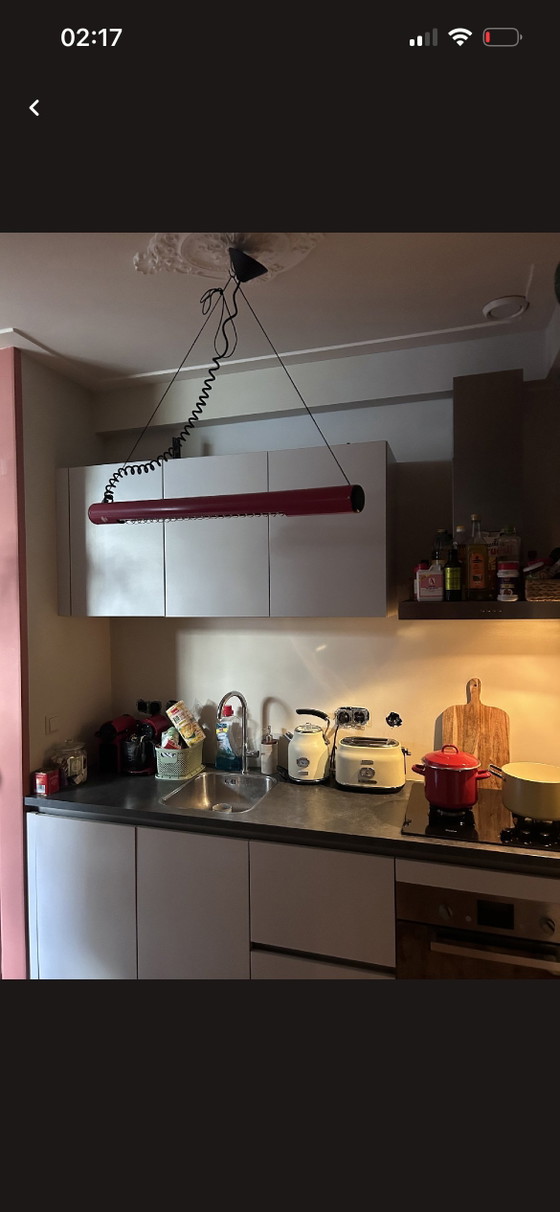 Image 1 of Space Age Design Hanglamp XXL – Rode Retro Futuristische Lamp – Vintage Jaren 70