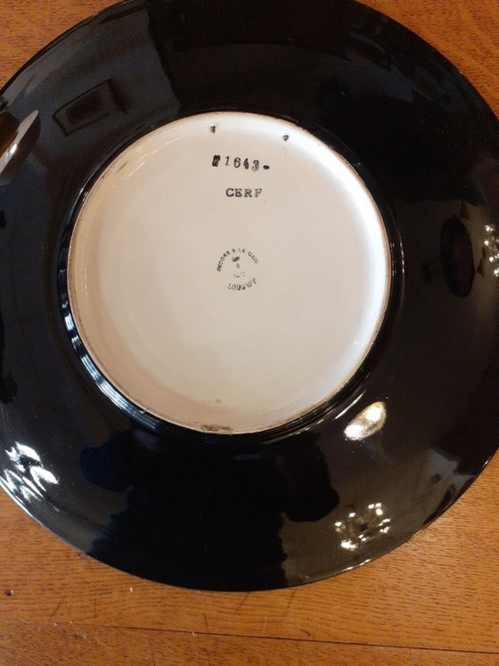 Set of large plate and wall plates with hunting theme Emaux de Longwy, Crockery, Ceramic, Multi Color (photo 8 of 11)