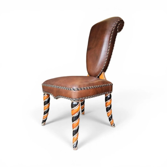 4 x Sedia in pelle mai vista prima / Anni '80 – Poltrone relax, Leather (photo 3 of 15)