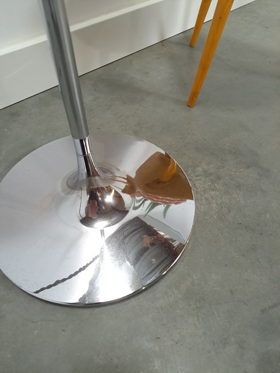 Image 1 of Lampada da terra a globo cromato dell'era spaziale