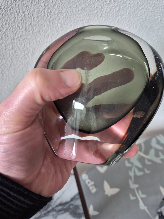 Image 1 of Sommerso vase with gray glass encased in clear, 1950s.