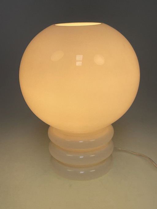 Space Age Glass Ball Lamp "Bulb" / Table Lamp, Glashütte Limburg, Germany 1970'S