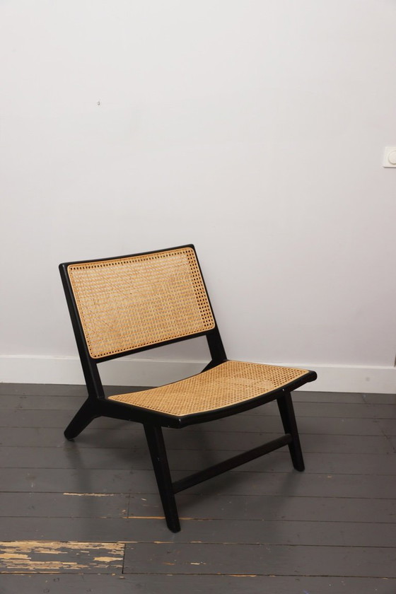 Image 1 of Schwarzer Rattanstuhl