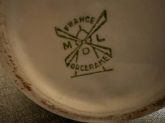 Image 1 of Moulin des Loups Orcerame France Art-Déco Ceramic coffee maker - Gold edging