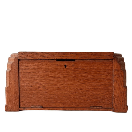Image 1 of Vintage Amsterdam School cigar box oak Art Deco 1930s