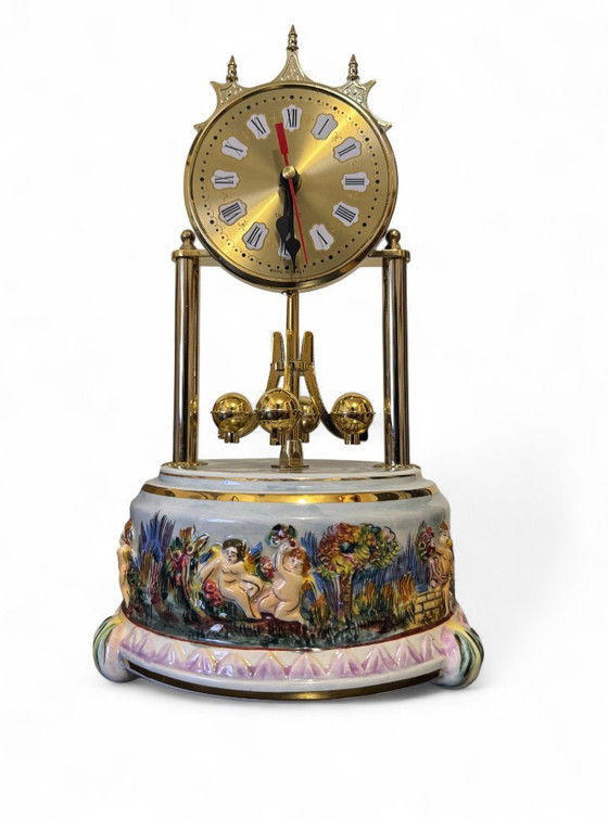 Image 1 of Capodimonte porcelain clock from the 1970s