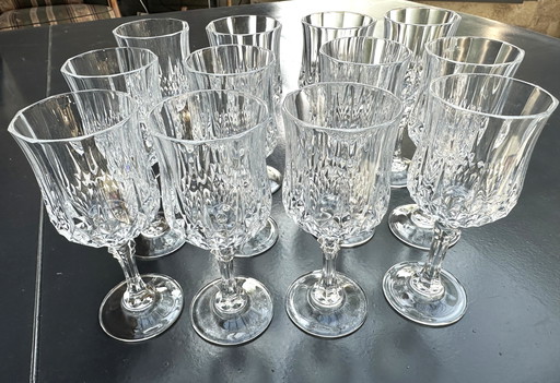 12 wine glasses 15 cm Cristal d'Arques model Lonchamp Vintage