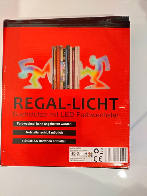 Keith Haring La Linea Lamp Osvaldo Cavandoli Silver (New in Original Packaging)
