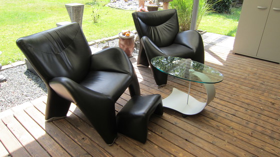 Image 1 of 2x Leolux Echnaton armchair