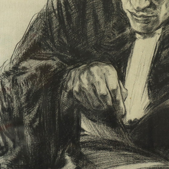 Image 1 of Kohlezeichnung Jurist Art Driesschaert 1974