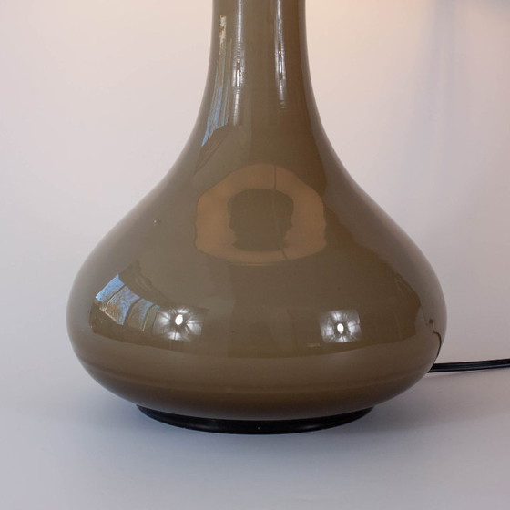 Vintage 1960s Portuguese Grey Opaline Glass Table Lamp (photo 8 of 14)