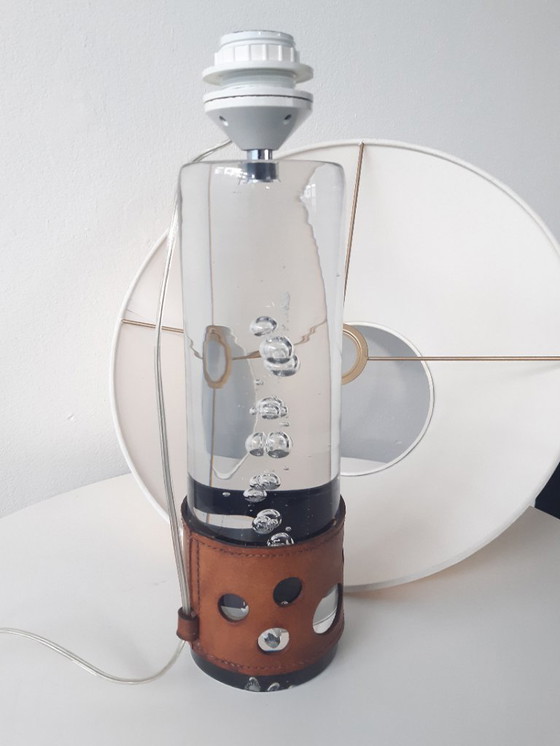 Image 1 of Bellissima lampada in vetro massiccio di Daum, lampada da tavolo vintage in cristallo francese