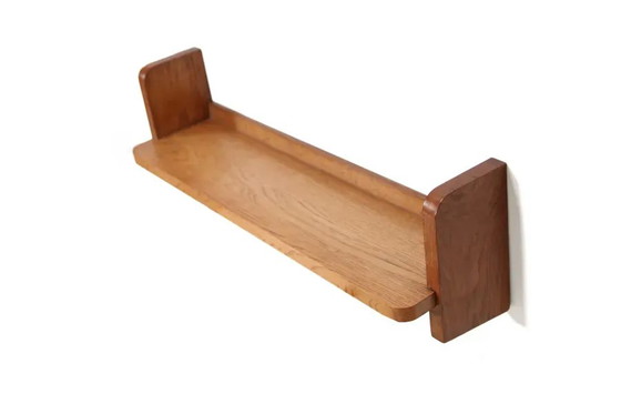 eikenhouten brutalistische wandplank uit het midden van de vorige eeuw – Wandrek, Wood, Mid Century Modern (photo 5 of 7)