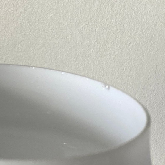 Image 1 of Vintage globe lamp in white opaline glass and chrome-plated metal