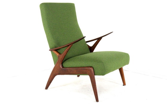 Image 1 of Vintage fauteuil stoel groen gestoffeerd 