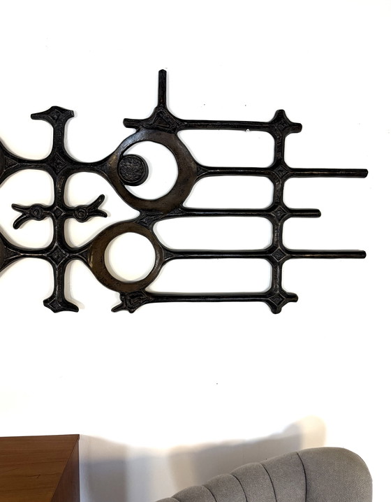Image 1 of Vintage XL Brutalistisch wandsculptuur ‘70