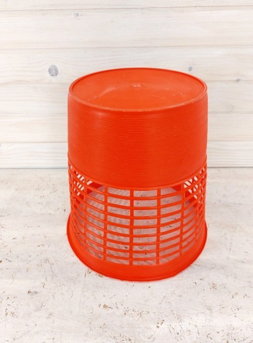 Image 1 of Vintage Orange Papierkorb, Kunststoff-Mülleimer, Retro-Abfallkorb