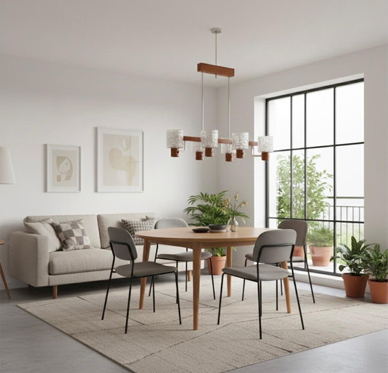 Image 1 of Lampadario allungato vintage in stile scandinavo