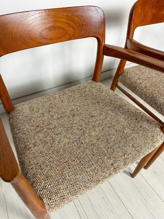 Image 1 of 2x Sedie da pranzo danesi in teak n. 56 di Niels O. Møller