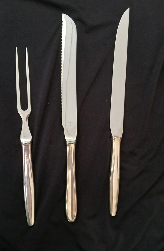 Image 1 of Cubiertos para servir Art Déco bañados en plata