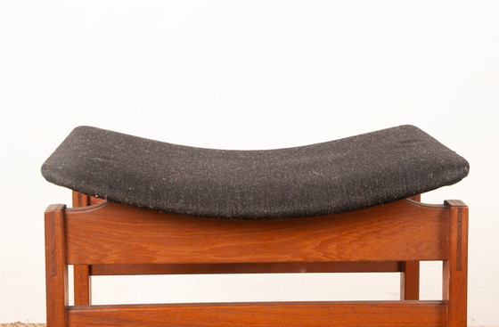 Image 1 of Coppia di sgabelli danesi in teak massello e tessuto, modello 193 di Inger Klingenberg per France & Daverkosen, 1960.