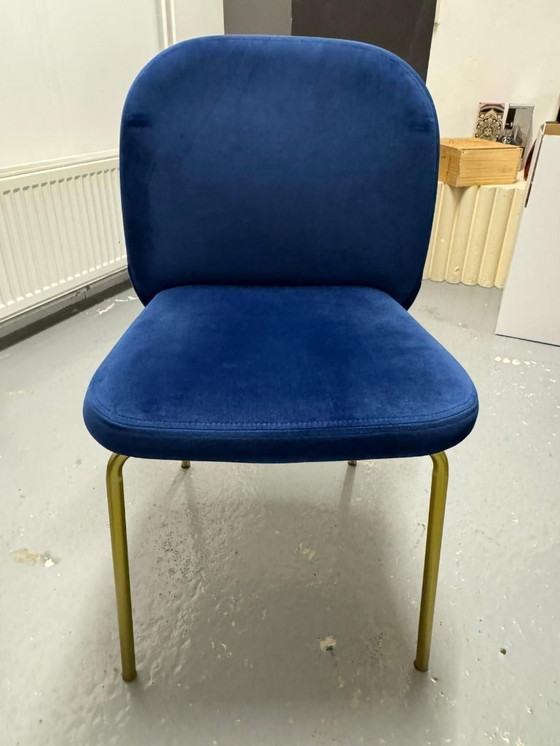 Image 1 of MADE.com - 4 dining chairs, velvet/gold