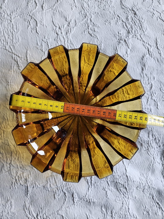 Image 1 of Glass Bowl/Fruit Bowl on 4 Feet - Art Deco - Stölzle Hermanova Hut