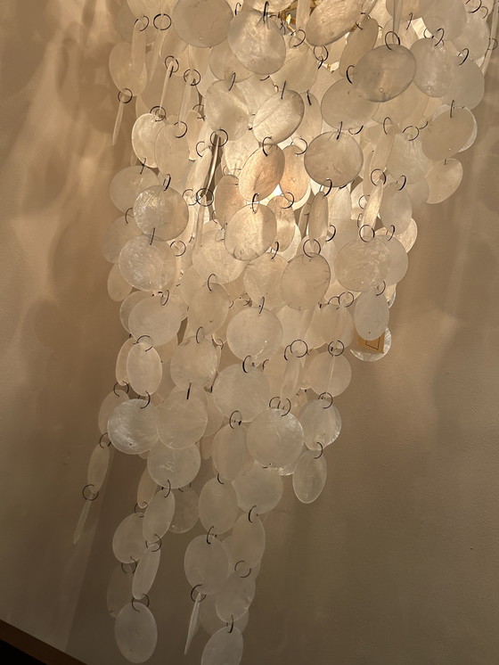 Image 1 of Xxl Capiz Shell Lamp Pendant Lamp Vintage Pearl