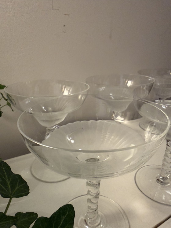 Image 1 of Set of 6 crystal coupe champagne glasses