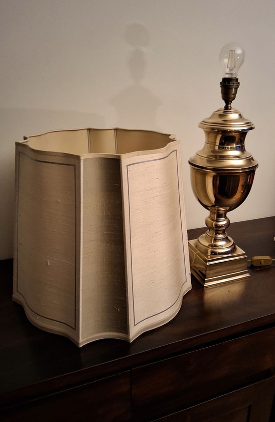 Image 1 of Vintage massief messing tafellamp jaren 50