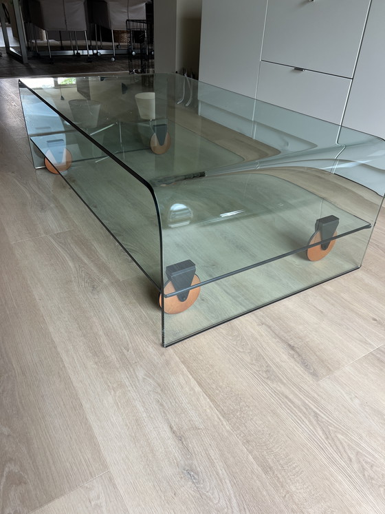 Image 1 of Tavolino in vetro con base mobile di Fiam Italia