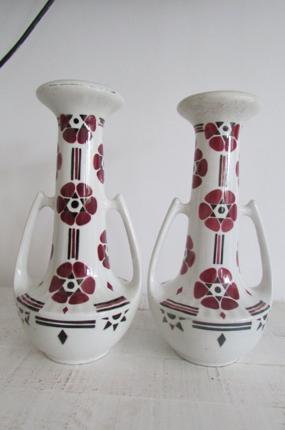 Image 1 of Art Nouveau vases by Saint Clément, 1890s, Set of 2