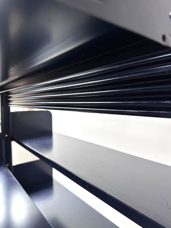 Image 1 of Italienisch-Dutch Lips Vago "Congresso" Stahlblaues Doppelbücherregal, 1966