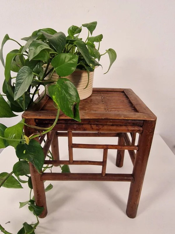 Antique Chinese side table with bamboo top - 1920s / Qing style, Coffee tables, Wood, Beige, Aziatisch (photo 10 of 13)