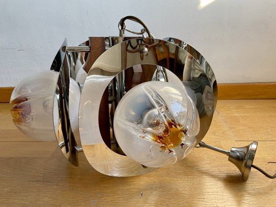 Image 1 of Lampe suspendue Mazzega Murano de l'ère spatiale