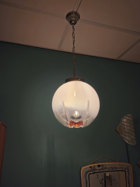 Image 1 of Vintage Murano Mazzega Suspension Lampe Plafond Italie