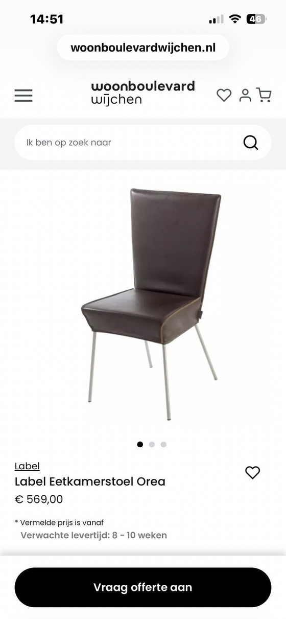 Image 1 of 6x Label Esszimmerstuhl Orea