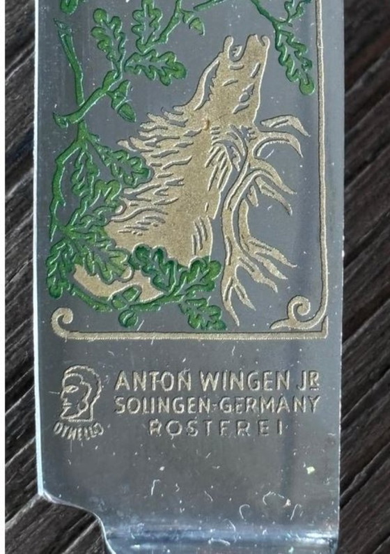 Anton Wingen Jr. carving set with game motif, Cutlery Sets, Metal, Other, Green (photo 8 of 9)