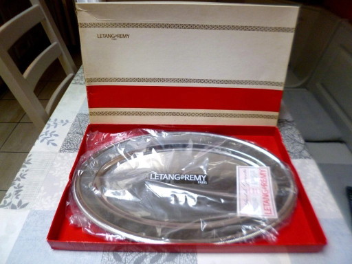 Große Ovale 18/10 Edelstahlplatte 50 cm Letang Remy Versailles Spiegel Neu
