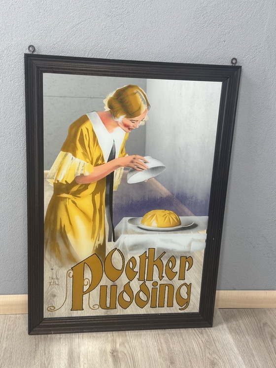 Image 1 of Vintage Oetker Pudding Reclamespiegel – zeldzaam & decoratief