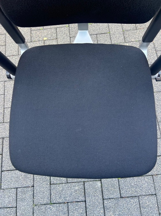 Sedia da ufficio nera con rivestimento in tessuto, Steelcase Please bureaustoel, Sedie da ufficio, Tessile (foto 3 di 7)