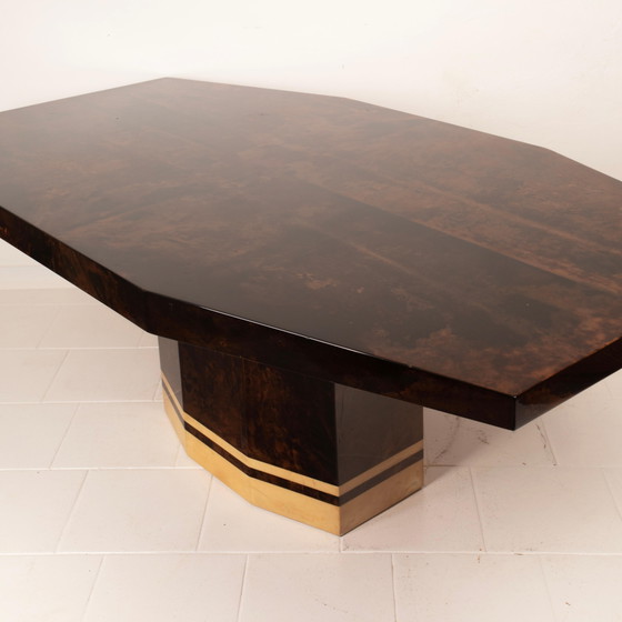 Mesa de comedor de pergamino Mod. 2007D de Willy Rizzo & Nucci Valsecchi para TURA Milano – Mesas de comedor (photo 13 of 20)