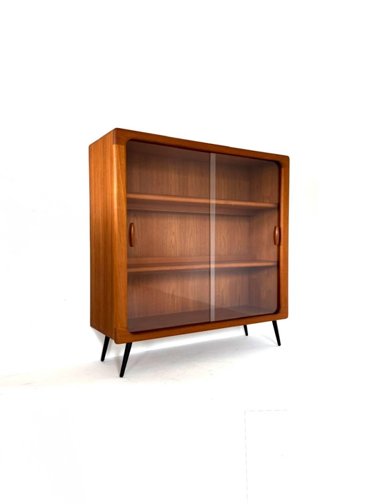 Vitrine vintage illuminée en teck, Dyrlund ‘80, Bois, Verre, Marron (photo 3 sur 15)
