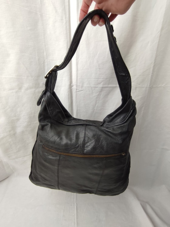 Dilaks Shoulder Bag XL Bag Black Leather Black Distinctive Finish Fits Laptop (photo 7 of 15)